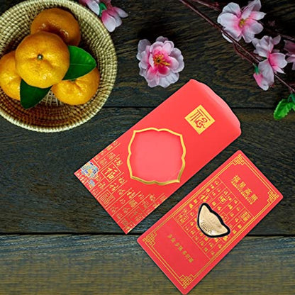NUOBESTY 2pcs Chinese Style Red Envelopes for Year Premium Money Packets Lunar Year Bags Unique Patterns for Cash Spring Festival Celebrations