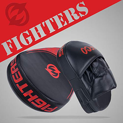 Boxing Mitts for Muay Thai MMA Sparring Training Punching Focus Punch Target Mitts and Pads - color: Red