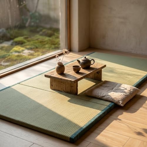 MustMat Tatami Futon Mattress Foldable Tatami Mat Twin Japanese Floor Mattress Rush Grass Floor Bed 35.4"x78.7"x1.2"(1 piece) - size: 1 piece