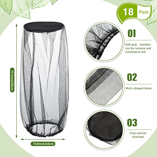 18 Pcs Mosquito Head Net Black Mosquito Mesh Net Face Neck Fly Netting Hood Protecting Net Cover Wearable Mosquito Face Net for Bugs Insect Mosquito Net Hat for Outdoor Hiking Camping Walking