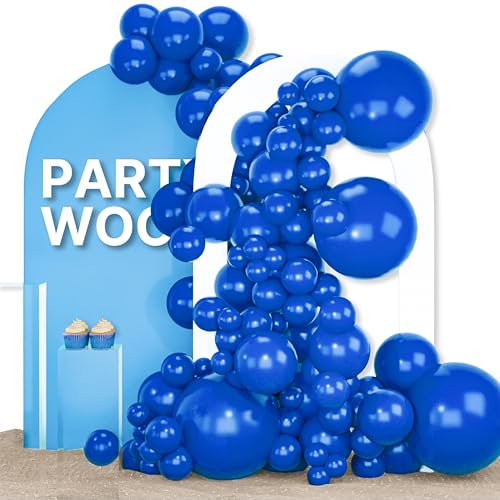 PartyWoo Royal Blue Balloons 155pcs Dark Blue Balloons Different Sizes - color: Blue-y59, size: 5/10/12/18 inch
