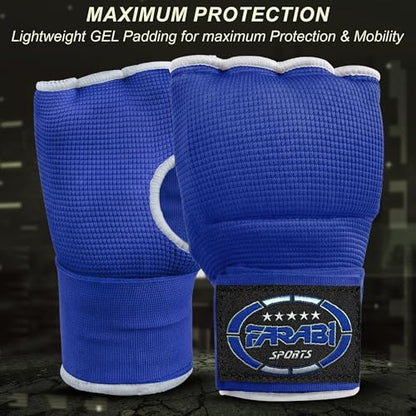 FARABI Kids Hybrid Boxing Inner Gloves Punching Boxing Gloves - color: All Blue