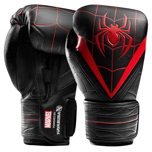Hayabusa Marvel Hero Elite Boxing Gloves | Sparring and Training, Muay Thai Kickboxing, Fight Ready, Licensed Design, Padded Knuckle, 10oz 12oz 16oz, Men and Women - color: Miles Morales, size: 12oz