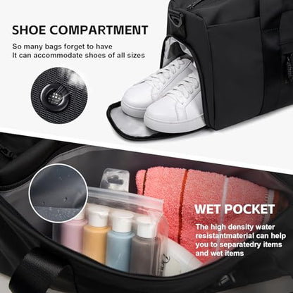 ARCTIC HUNTER AH Small Gym Bag Duffel Bag for Men Women with Shoe Compartment Ideal for Sports,Travel,and Overnight Trips, Athletic Gear Workout Weekender Bags, Black - style: Duffel Bag