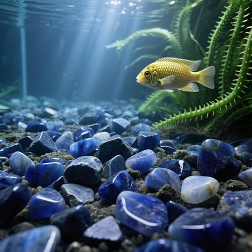 Aquarium Gravel 0.96LB Vase Filler Home Decor Fish Tank Crushed Stones Natural Pebbles Succulent Rocks Polished Irregular Shaped Bulk - Blue - color: Blue