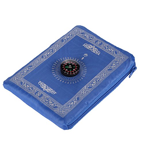 Anlising 1 Pieces Portable Travel Prayer Mat with Compass, Waterproof Polyester Prayer Rug, Muslim Travel Prayer Mat, for Ramadan Gifts (60cm×100cm)