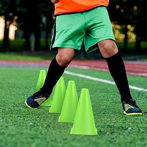 30 Pieces 9 Inch Traffic Cones Plastic Sport Agility Training Safety Cones Soccer Practice Equipment for Basketball Football Drills Exercise, Outdoor Activity and Events - color: Green