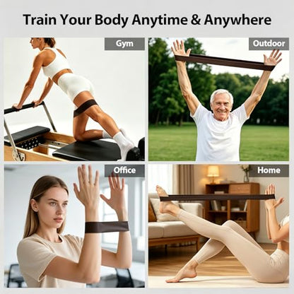 6-Pack Premium Natural Rubber Thickened Workout Resistance Bands Set for Home Gym & Physical Therapy, Anti-Snap Durable Exercise Bands for Full Body Strength Training, Legs, Glutes, Multi-Level - color: XX-Heavy-6 Set-Coffee