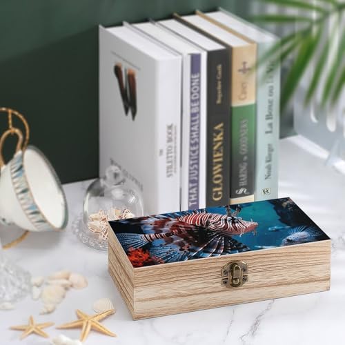 Wooden Storage Box Fish in Fish Tank Jewelry Boxes With Hinged Lid Keepsake Box Decorative Boxes For Keepsake,Home Decoration