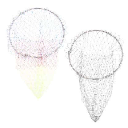 Abaodam Fish Net Bag Accessories Mesh Collapsible Fishing Net Replacement Fishing Net Pole Foldable Fishing Trap - color: Silver