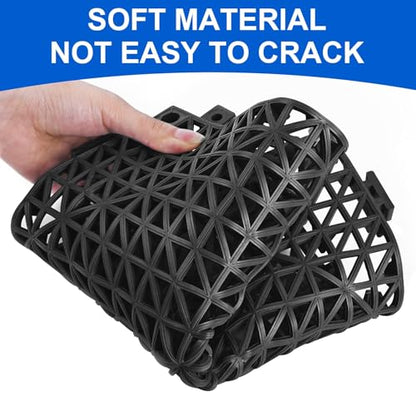 Modular Interlocking Cushion 18 Pack 11.8" x 11.8" Rubber Floor Tiles Non-Slip Splicing Drainage Mats for Deck, Black - size: 18 PCS