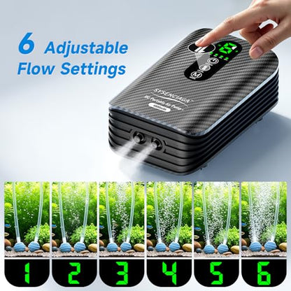 Rechargeable Bait Aerator Pump with Clip | Portable dual-mode air pump for bait buckets, fishing trips, crawfish, and aquarium backup; clip-on design - color: Dark Black