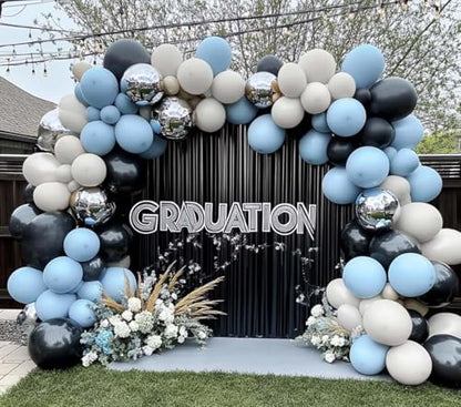 Dusty Blue Balloons Double Stuffed Blue Balloon Garland Arch Kit Different Sizes 18In 12In 5In Latex For Birthday Baby Shower Gender Reveal Neutral Party - color: Double Stuffed Dusty Blue