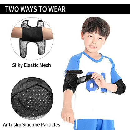 ONTYZZ Kids Elbow Pads Breathable Arm Stretchy Cotton Elbow Pads Elbow Protector for Skiing, Skating, Volleyball, Cycling Sports Safety Gear - color: Black/M
