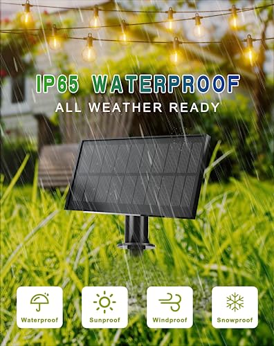 Zuske Solar String Lights Outdoor Waterproof 200FT with USB Port and 100 Shatterproof G40 Bulbs(3 Spare), LED Solar Powered Patio Lights for Outside, Porch, Backyard, Gazebo, Garden(Warm White) - size: Solar-200FT