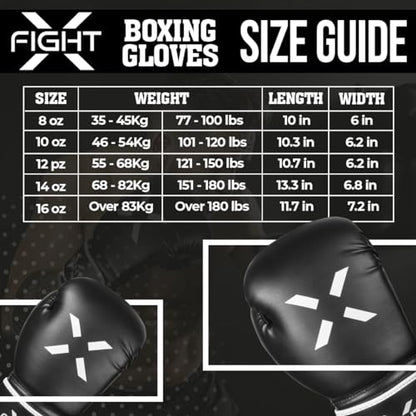 Professional Boxing Gloves Men Women – Pro Training Sparring Gloves, Heavy Bag, MMA Kickboxing Muay Thai Gloves – Hook & Loop with Wrist Support - color: Black/White, size: 8oz