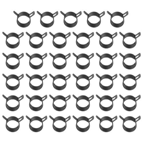 PATIKIL Spring Band Hose Pipe Clamps for 16-18mm OD Hose, 35 Pack Silicone Vacuum Constant Tension Band Clips for Fuel Line Silicone Air Hose Tube Water Pipe, Black - color: Black, size: 16-18mm
