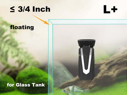 Carefree Fish Aquarium Large + Magnetic Cleaner for Thick Glass 10~18mm(2/5~3/4Inch) Heavy Duty Algae Scrubber with 4 Scrapers Floating L+(Plus) - size: L