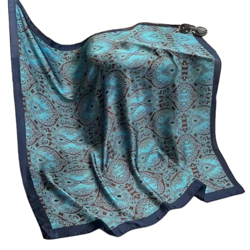 XL 43 Inch Extra Large Square Scarf Fashion Scarves Silk Feeling Hair Scarf Wrapping Scarfs Night Sleeping Headscarf - color: Ba103
