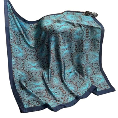XL 43 Inch Extra Large Square Scarf Fashion Scarves Silk Feeling Hair Scarf Wrapping Scarfs Night Sleeping Headscarf - color: Ba103