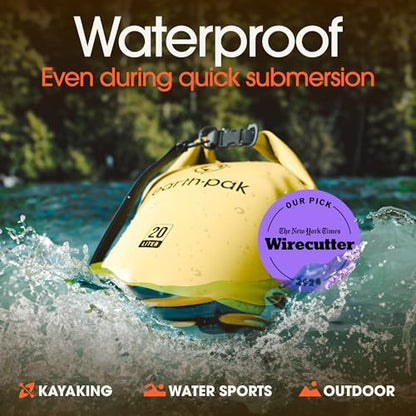Earth Pak Waterproof Dry Bag - Roll Top Waterproof Backpack Sack Keeps Gear Dry for Kayak with Waterproof Phone Case - color: Yellow, size: 10L