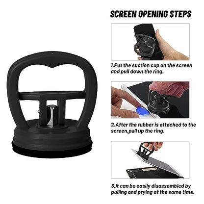 Kaisiking 11 PCS Screen Suction Cup Kit for LCD Screen Opening Repair|Black | Screen Replacement Tools for Cellphone,iPhone，iPad, iMac, MacBook, Tablet, Laptop, Etc. - color: Black