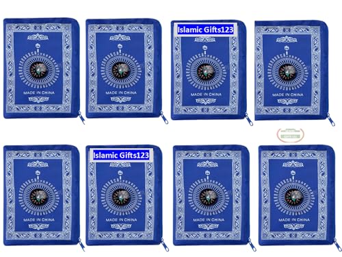 Portable Travel Prayer [48 Pack] Praying Rug Mat Bulk Namaz Carpet Islamic Muslim Musallah Foldable Waterproof Salah Slalat Ramadan Gift Eid (Blue) - color: Blue