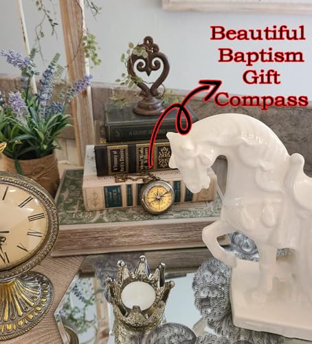 Trust in The Lord With All Your Heart - Proverbs 3:5-6 Quote Engraved Compass With Wooden Box, Greeting Card, Gift Compass, Graduation Day Gifts 2024 for Women Men Boys Girls - style: #1 Trust in The Lord Compass -Proverbs 3: 5-6