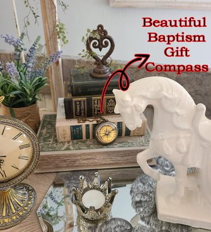 Trust in The Lord With All Your Heart - Proverbs 3:5-6 Quote Engraved Compass With Wooden Box, Greeting Card, Gift Compass, Graduation Day Gifts 2024 for Women Men Boys Girls - style: #1 Trust in The Lord Compass -Proverbs 3: 5-6