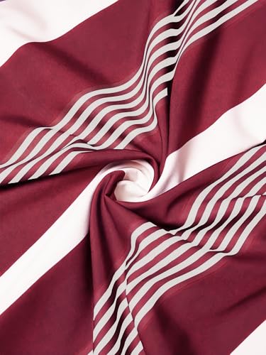 WSPLYSPJY Boys Muslim Thobe Striped Islamic Robe | Boys Muslim Thobe Striped Maxi Kaftans Kids Hooded Long Sleeve Arab Gown Islamic Robe - color: Wine Red, size: 5-6 Years