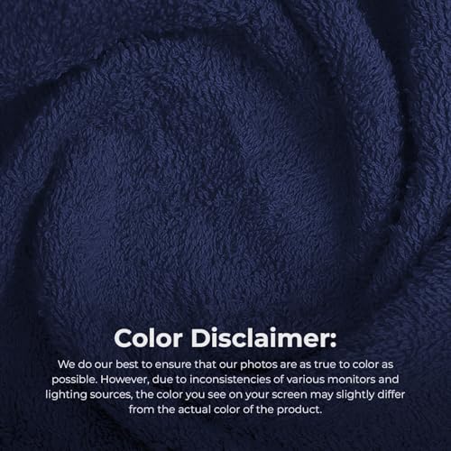 Avalon Towels Salon Towel - Navy Blue Hand Towels Bulk Pack of 24 - 100% Cotton Absorbent Spa, Facial & Gym Towel for Working Out - 16x27 Inches (Not Bleach Proof) - color: Navy
