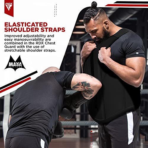 RDX Boxing Body Protector, MMA Kickboxing Muay Thai Boxing Chest Guard, Sparring Training Heavy Punching, Kara Adjustable Strike Shield, Martial Arts Upper Body Ribs Protection Pad, Taekwondo Vest - size: Small-Medium