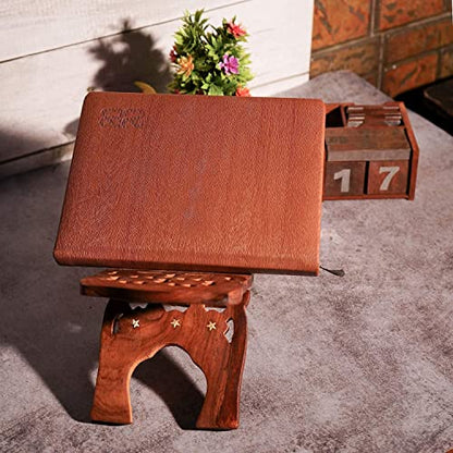 ZIF Book Stand Cover Case Wooden Rehal Holy Quran Bible Gita Office Home Decor Furniture