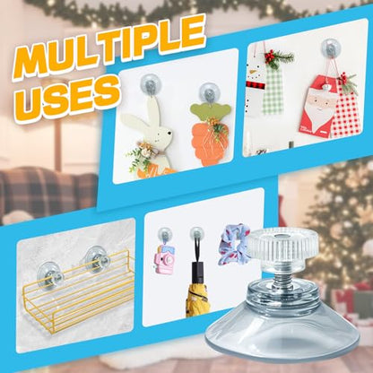 12 Pack 30mm/1.18" Clear PVC Suction Cup Mounts with M4 nut | MINI Transparent Sucker Holders for Bathroom, Window & Car Shade Installation