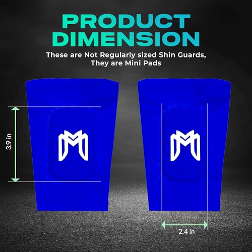 MediCaptain Mini Shin Guards Soccer – Built in Shin Pad Sleeves for Mens, Women, Teens - Small Shin Guards - Lightweight, Breathable Shin Defender Leg Protection - color: Blue, size: Mini (3.9 x 2.4 in)