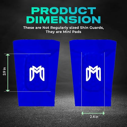 MediCaptain Mini Shin Guards Soccer – Built in Shin Pad Sleeves for Mens, Women, Teens - Small Shin Guards - Lightweight, Breathable Shin Defender Leg Protection - color: Blue, size: Mini (3.9 x 2.4 in)