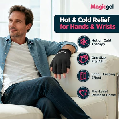 Magic Gel Hand Ice Pack Gloves - Cold Compress Cooling Gel Ice Gloves - Wrist Wrap or Hot Compress - Sports Packs for Hands - Dual Hand Heat Packs - 1 Pack - size: 1 Pack - Ice Glove Pack