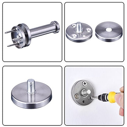 EBOOT 6 Pieces Stainless Steel Wall Mount Robe Coat Hook Towel Wall Hook (3 Inch, Silver)