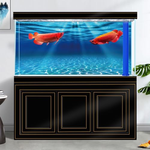 Natural Undersea Aquarium Background, Underwater Ocean Sunlight Fish Tank Background 24X12IN with 8 EVA Double-Sided Tape - color: Ocean, size: 24X12in/60X30cm
