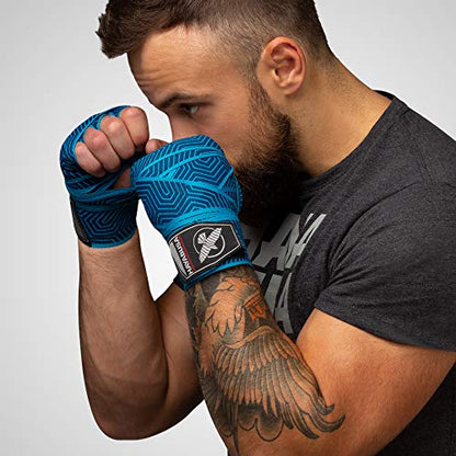 Hayabusa Boxing Hand Wraps Perfect Stretch 4.0 for Men & Women - color: Blue Geo