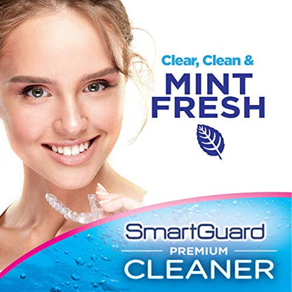 SmartGuard Dental Guard Night Guard for Clenching, Bruxism, and Grinding Dentist Designed Includes 2 Guards, 1 Travel Case, and a 60-Day Supply of Premium Cleaning Crystals - size: 9 Piece Set