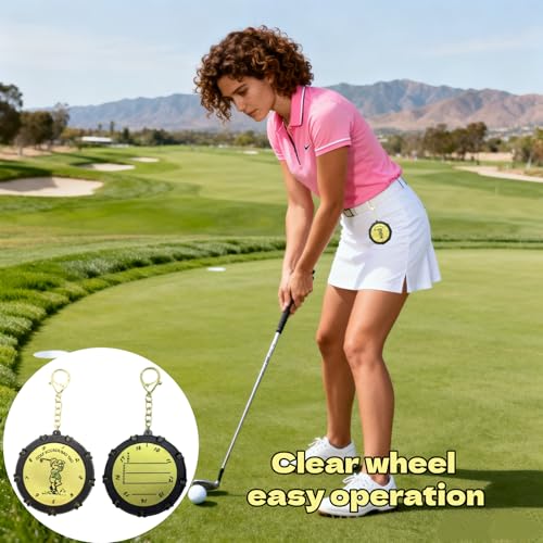 2Pcs 18 Holes Golf Shot Counter Compact Stroke Score Counter Score Keeper with Clear Digital Wheel for Golf Practice and Tournament Use