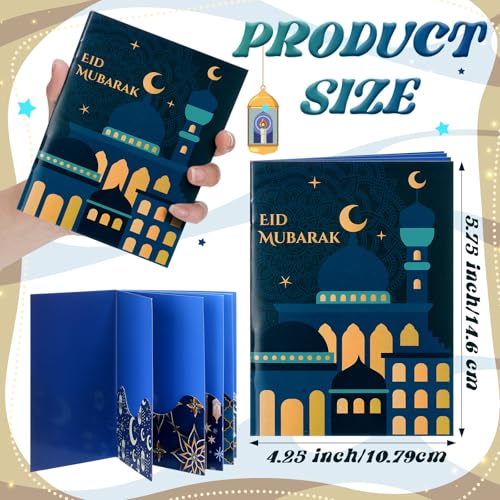 AmazingSpark 4 Set Ramadan Gift Card Booklet for Cash Mubarak Cardboard Money Holder Book Ramadan Gift Decorations Islamic Muslim Money Card Sleeve Party Favor for Eid Al-Fitr or Eid Al-Adha - style: Ramadan