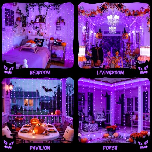 JMEXSUSS 200 LED USB Purple Halloween Lights, 6.5ft x 6.5ft - color: Purple, size: 200 LED