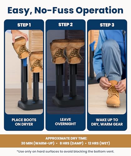 Everlasting Comfort Electric Boot Dryer for Work Boots, Silent Portable Shoe Dryer with Timer for Shoes, Boots and Cleats, Quick-Dry Glove Dryer Boot Warmer for Gloves, Helmets and Sneakers(Standard) - size: 1 Pair