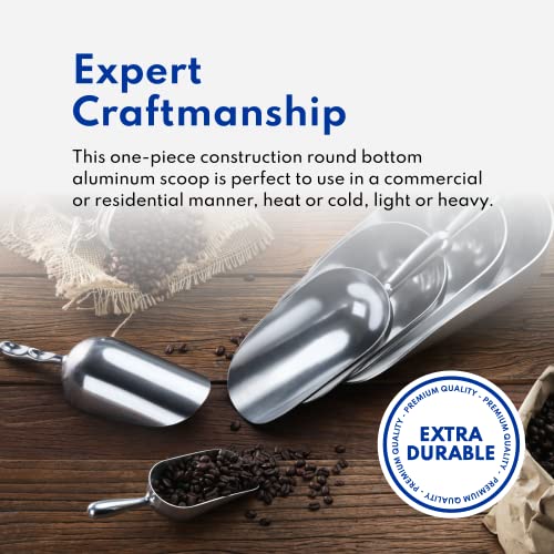New Star Foodservice 34509 One-Piece Cast Aluminum Round Bottom Bar Ice Flour Utility Scoop, 5-Ounce, Silver (Hand Wash Only) - size: 5-Ounce
