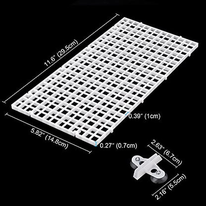 WEAVERBIRD 2Pcs Aquarium Divider Tray Plastic Grid Divider Tray Egg Crate for Aquarium Fish Tank Bottom Isolation, White - color: White