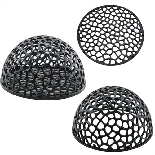 2PCS Hollow Fish Half Sphere Hideaway House Hollow Hemispherical Aquarium Cave Shrimp Habitat Breeding Shelter for Small Aquariums Plastic Tunnel Cave 2.17x4.05 inches Black