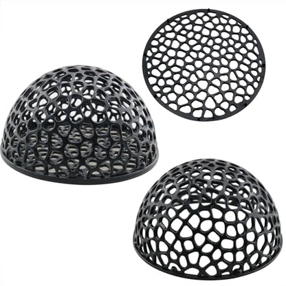 2PCS Hollow Fish Half Sphere Hideaway House Hollow Hemispherical Aquarium Cave Shrimp Habitat Breeding Shelter for Small Aquariums Plastic Tunnel Cave 2.17x4.05 inches Black