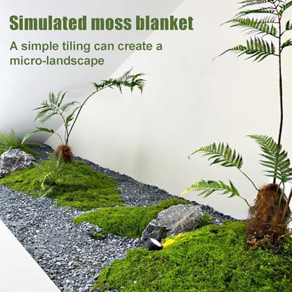 Fake Moss for Crafts 19.68" x 39.37" Artificial Moss for Indoor Plants Decorating Dark Green Faux Grass for Planters Crafts DIY Table Centerpieces Fairy Garden Floral Wedding 50 x 100cm